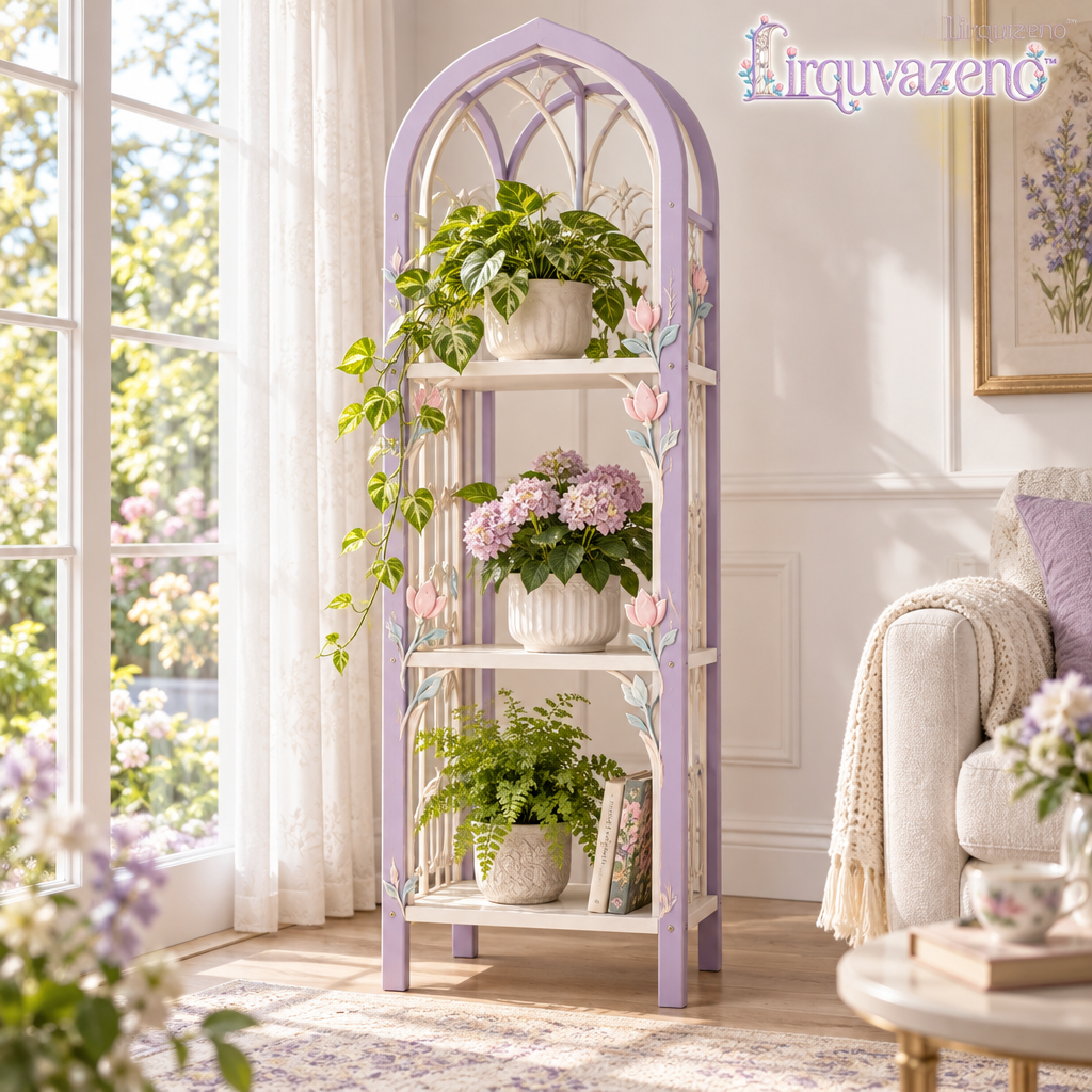 Lirquvazeno Lilac Arch Three-Tier Plant Stand — view 1