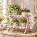 Lirquvazeno Blush Scallop Two-Tier Plant Shelf — view 1