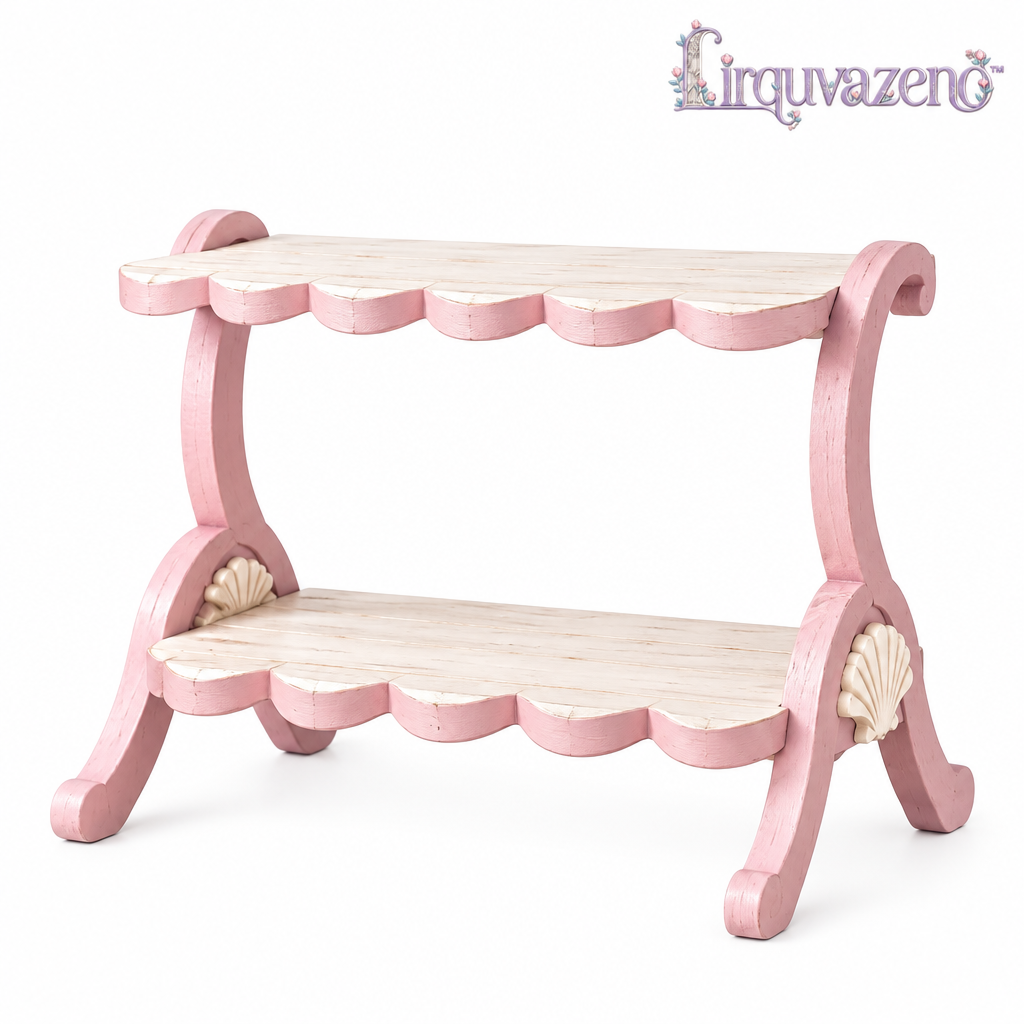 Lirquvazeno Blush Scallop Two-Tier Plant Shelf — view 4