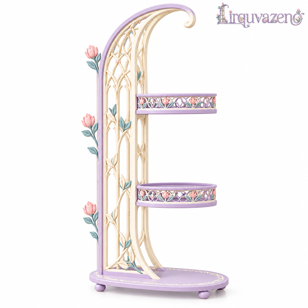 Lirquvazeno Lilac Crescent Trellis Plant Stand — view 4