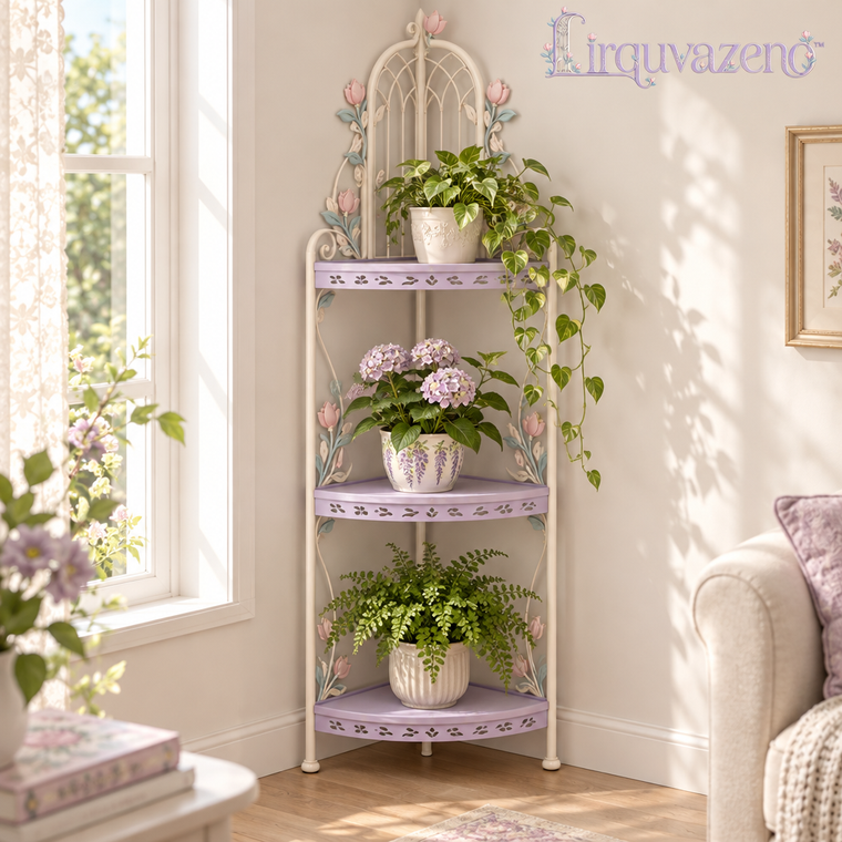 Lirquvazeno Lilac Rose Corner Plant Shelf — view 1