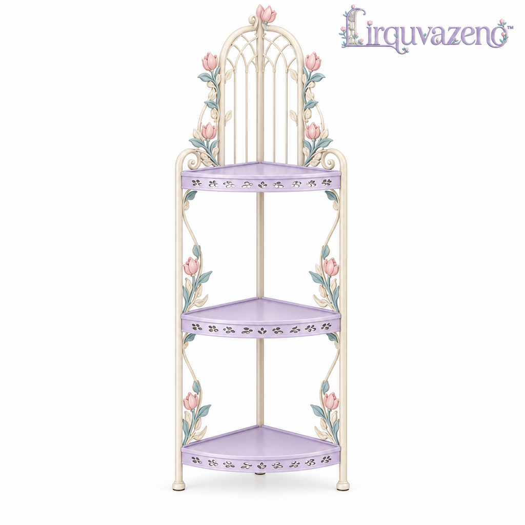 Lirquvazeno Lilac Rose Corner Plant Shelf — view 4