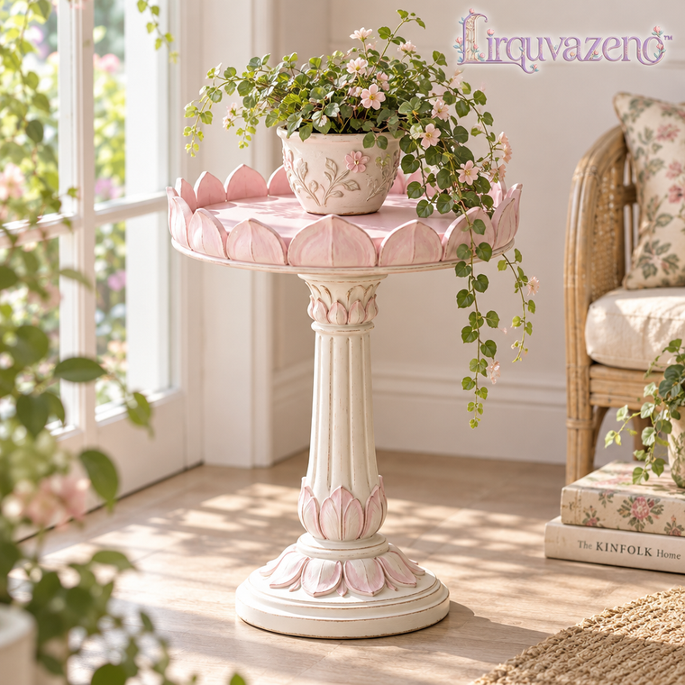 Lirquvazeno Blush Lotus Plant Pedestal — view 1