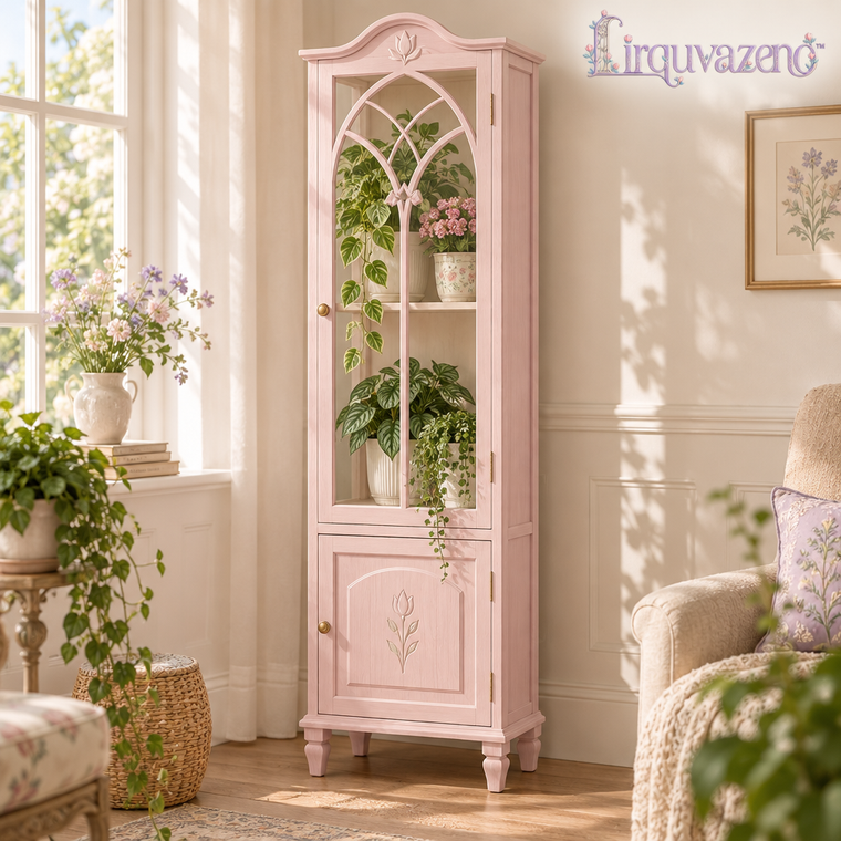 Lirquvazeno Blush Arched Plant Display Cabinet — view 1