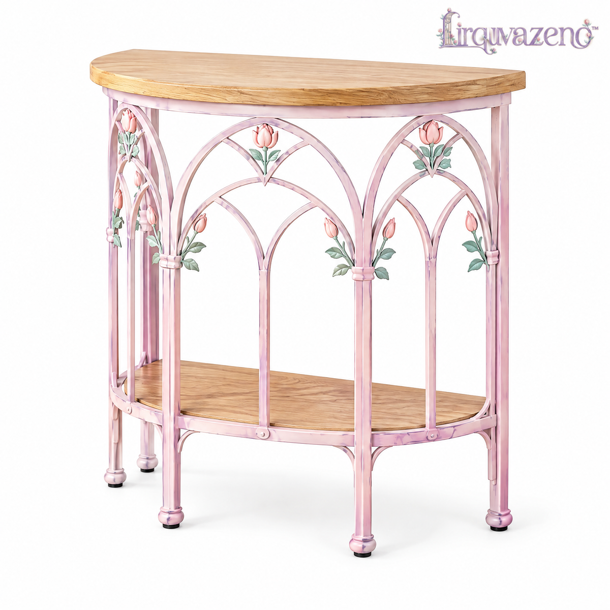 Lirquvazeno Blush Arch Half-Round Plant Console — view 3